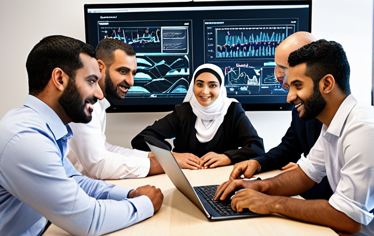 **Image Prompt 1: "Diverse team brainstorming innovative media strategies for satisfied client; modern office setting, collaborative atmosphere, data analytics displayed on screens, Arabic calligraphy element in background."** (Focuses on teamwork, innovation, and understanding data in a culturally relevant context)