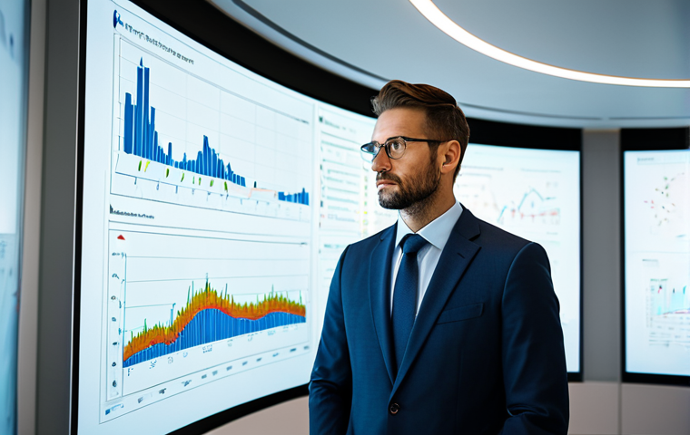 A thoughtful male professional media planner in a modest, sharp business suit, fully clothed, standing in a modern, brightly lit office. He is looking at a large translucent screen displaying abstract, flowing data visualizations, depicted as clean, interconnected lines and subtle, glowing nodes. His hands are clasped or resting on a table, conveying a focused, contemplative expression about data ethics. Professional photography, sharp focus, vibrant colors, clean aesthetic, high resolution, soft cinematic lighting. perfect anatomy, correct proportions, natural body proportions, well-formed hands, proper finger count, natural pose, fully clothed, appropriate attire, professional dress, safe for work, appropriate content, family-friendly.