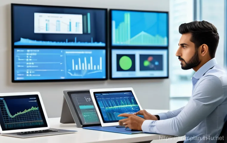 미디어 플래너 경력 개발 로드맵 - **Prompt 1: The Analytical Media Planner in a Digital Hub**
    "A highly focused and professional A...