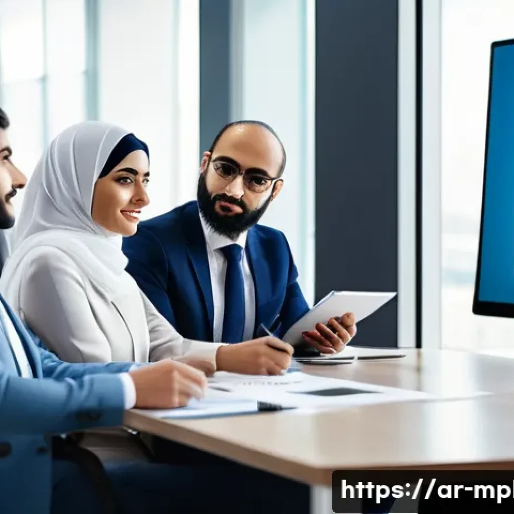 미디어 플래너의 광고 캠페인 기획 프로세스 - A professional Middle Eastern marketing team in a modern office setting, analyzing demographic and b...